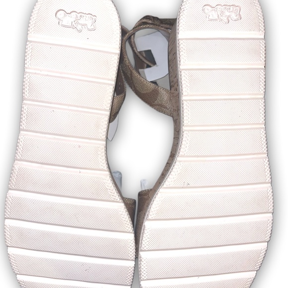 EUC Coach Talulah Sig Platform Sandal Khaki/Saddle Size 8 - Picture 8 of 8